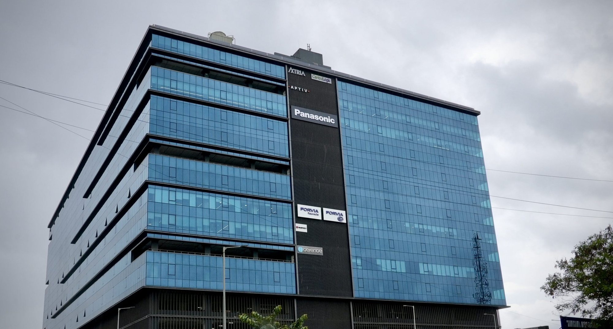 Large building with a panasonic name in front